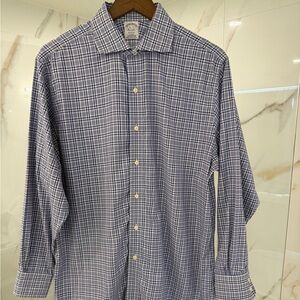 Brooks Brothers Navy Check Dress Shirt
